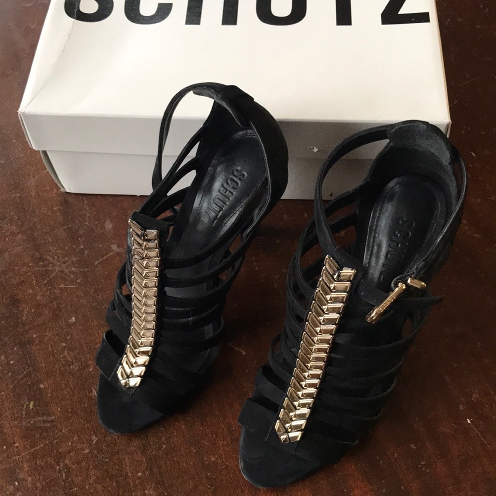Schultz black straps pumps